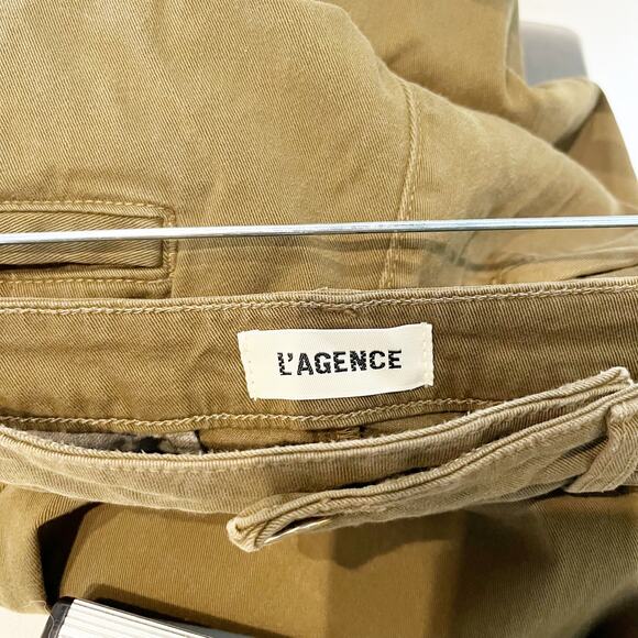 L'Agence Jayce High Rise Pleated Chino Wide Leg Pants Green 29 / 8 - Picture 3 of 11